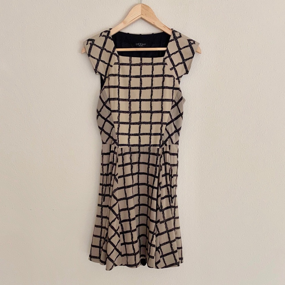 Rag & Bone Lorie Windowpane Print Flare Dress 2 - image 3